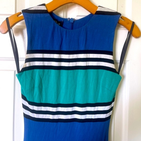 Bebe multi stripe color block fitted midi dress size xxs - Picture 4 of 9